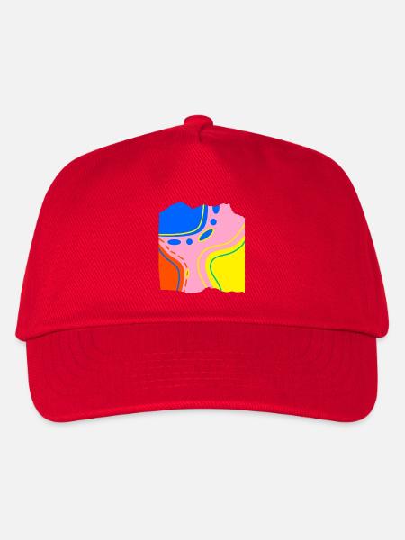 Abstraktes Farbfluss Kunstwerk - Kinder Basecap - Rot
