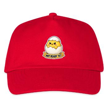 Cute Angry Chick In Egg Shell Cartoon - Kids’ Baseball Cap - red - Front