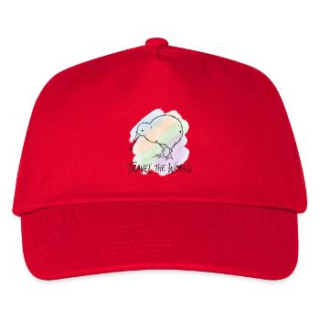 World Tour Kiwi Bird Watercolor Illustration - Kids’ Baseball Cap - red - Front