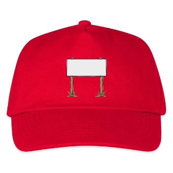 Cartoon Wooden Sign Advertising Banner - Kids’ Baseball Cap - red - Front
