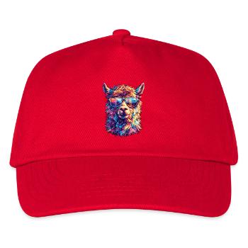 Llama in neon sunglasses - Kids’ Baseball Cap - red - Front