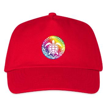 Rainbow Turtle Mandala Ocean Circle - Kids’ Baseball Cap - red - Front