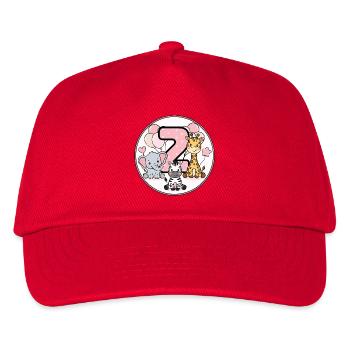 2. Geburtstag Tierfreunde - Kinder Basecap - Rot - Vorne