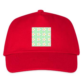 Pastell-Gänseblümchengitter - Kinder Basecap - Rot - Vorne