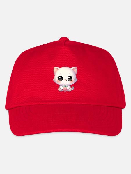 Kawaii Chibi Katze - Kinder Basecap - Rot