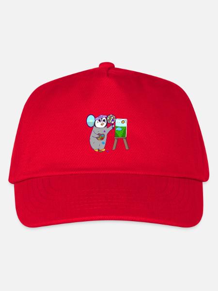 Künstler Pinguin Maler - Kinder Basecap - Rot