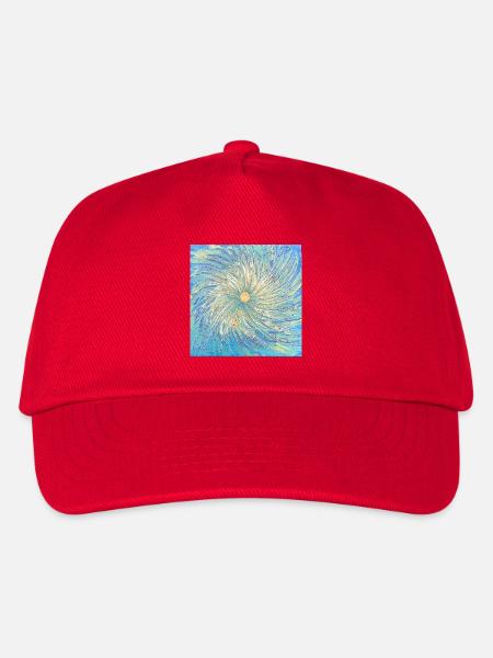 Meereswirbel Blau Gelb - Kinder Basecap - Rot