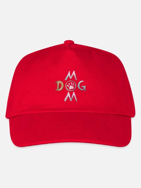 Dog Mom Pfotenkreis Design - Kinder Basecap - Rot