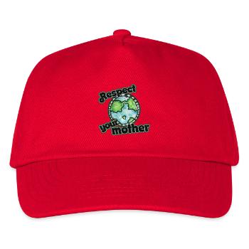 Respektiere deine Mutter Erde - Kinder Basecap - Rot - Vorne