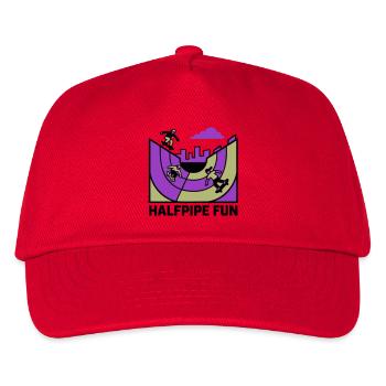 Halfpipe Skatepark Logo - Kinder Basecap - Rot - Vorne