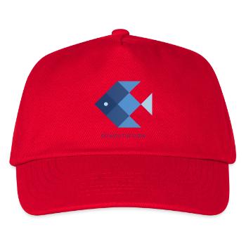 GO WITH THE FLOW – reduzierter  Fisch - Kinder Basecap - Rot - Vorne