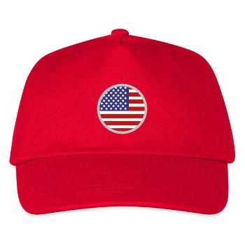 Flagge der Vereinigten Staaten - Kinder Basecap - Rot - Vorne