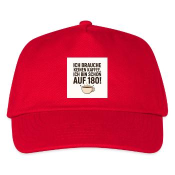 Lustige Tasse - Ich brauche keinen Kaffee - Kinder Basecap - Rot - Vorne
