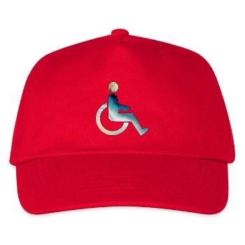 Rollstuhl Rollstuhlfahrer - Kinder Basecap - Rot - Vorne