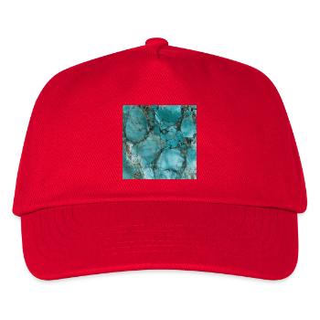 Aquamarin-türkisfarbener Marmor - Kinder Basecap - Rot - Vorne