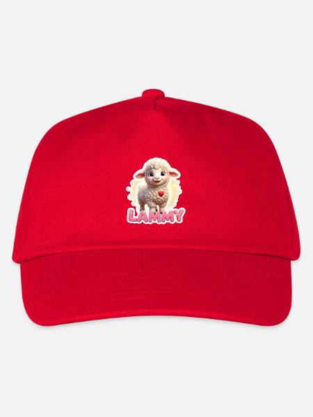 Lammy Lamm Herz Sticker - Kinder Basecap - Rot