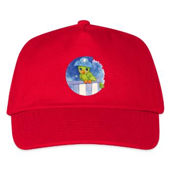 C - Buchstabe: Papagei im Hut - kleiner Pirat - Kinder Basecap - Rot - Vorne