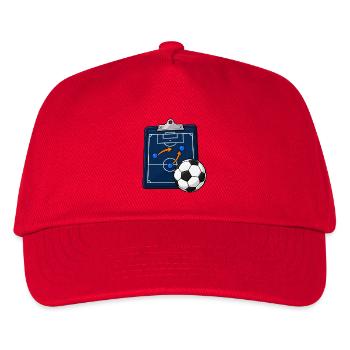 Fußballtrainer-Taktikausschuss und Fußball - Kinder Basecap - Rot - Vorne