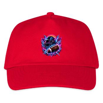 Neon Football Helm Synthwave - Kinder Basecap - Rot - Vorne