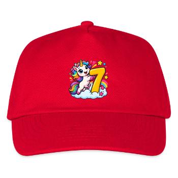 Regenbogen-Einhorn Siebenzauber - Kinder Basecap - Rot - Vorne