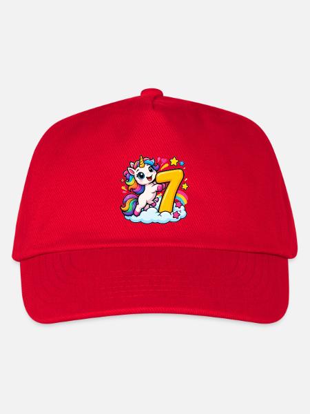 Regenbogen-Einhorn Siebenzauber - Kinder Basecap - Rot