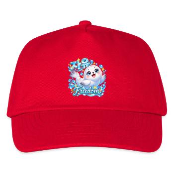 Kuscheliger Robbe Freiheit Design - Kinder Basecap - Rot - Vorne