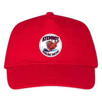 Unterwasserhockey-Puck-Pusher Design - Kinder Basecap - Rot - Vorne