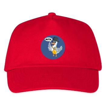 Moin Coole Hip Hop Möwe - Kinder Basecap - Rot - Vorne