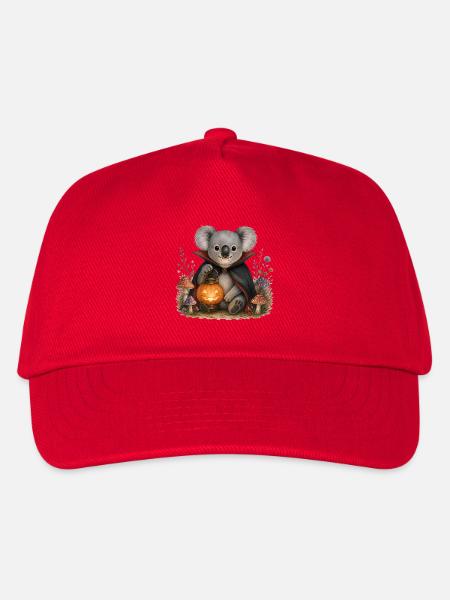 Vampir-Halloween-Koala mit Laterne - Kinder Basecap - Rot