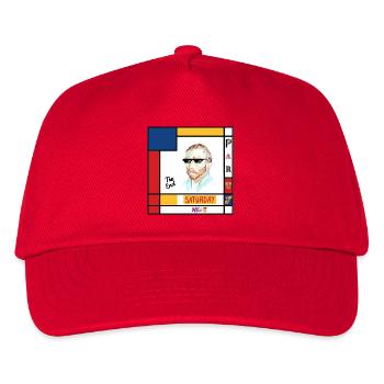 Retro-Mondrian-Porträt Samstag - Kinder Basecap - Rot - Vorne
