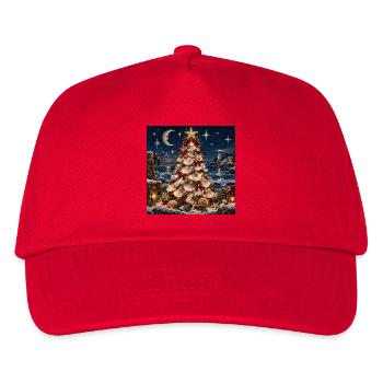 Muschel-Weihnachtsbaum am Meer - Kinder Basecap - Rot - Vorne