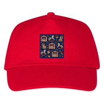 Prunkvolle Weihnachtskarussell-Medley - Kinder Basecap - Rot - Vorne