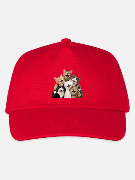 Katzenlachen in einer mehrfarbigen Horde - Kinder Basecap - Rot
