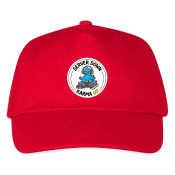Server down Karma up IT Admin Gelassenheit T-Shirt - Kinder Basecap - Rot - Vorne