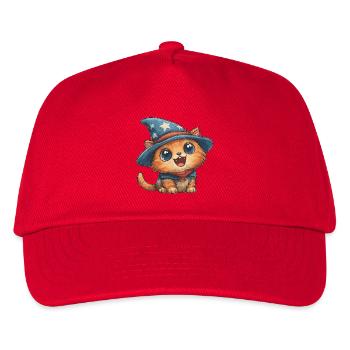 Katzenzauberer mit Sternenhut - Kinder Basecap - Rot - Vorne