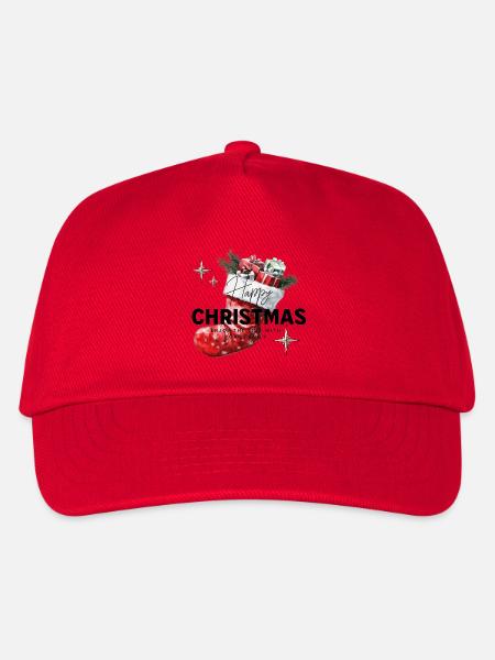 Happy Christmas - Stiefel - Kinder Basecap - Rot