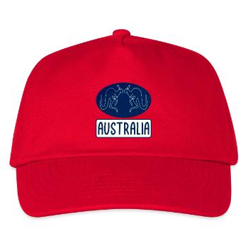 Australia Kangaroo - Kinder Basecap - Rot - Vorne