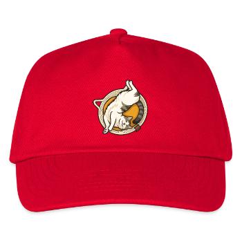 Katze - Kinder Basecap - Rot - Vorne