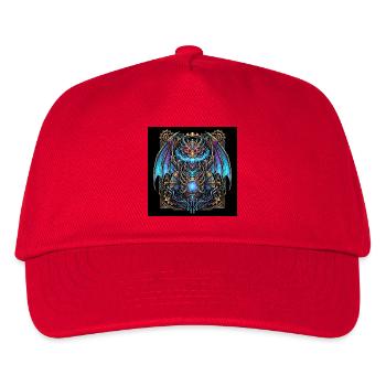 Mechanical Steampunk Dragon - Kinder Basecap - Rot - Vorne
