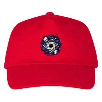 Schwarzes Loch Planet Weltraum Sci-Fi Vektor Shirt - Kinder Basecap - Rot - Vorne