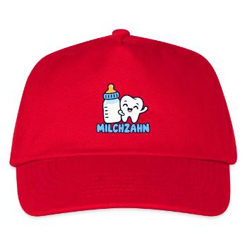 Milchzahn – Süßes Baby & Kinder Zahn Motiv - Kinder Basecap - Rot - Vorne