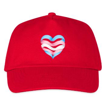 Transgender Herzdesign S1 - Kinder Basecap - Rot - Vorne