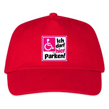 Ich darf hier Parken Sign - Kinder Basecap - Rot - Vorne