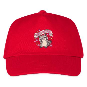 Messy But Cute Kawaii-Waschbär - Kinder Basecap - Rot - Vorne