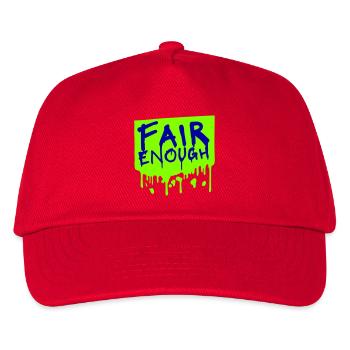 Fair Enough Witty Funny Sarcastic Spruch Logo Text - Kinder Basecap - Rot - Vorne