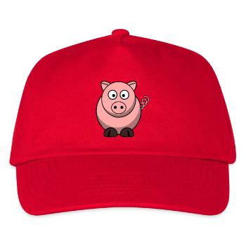 Schwein - Kinder Basecap - Rot - Vorne