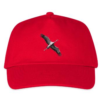 Kranich beim Flug in den Süden - Kinder Basecap - Rot - Vorne