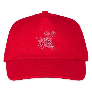 Schildkröte mit Insel auf dem Rücken - grau - Kinder Basecap - Rot - Vorne