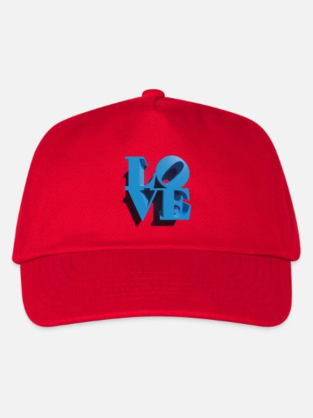 LOVE 3D Cyan - Kids’ Baseball Cap - red