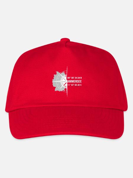 Koordinaten Ammersee - Kinder Basecap - Rot